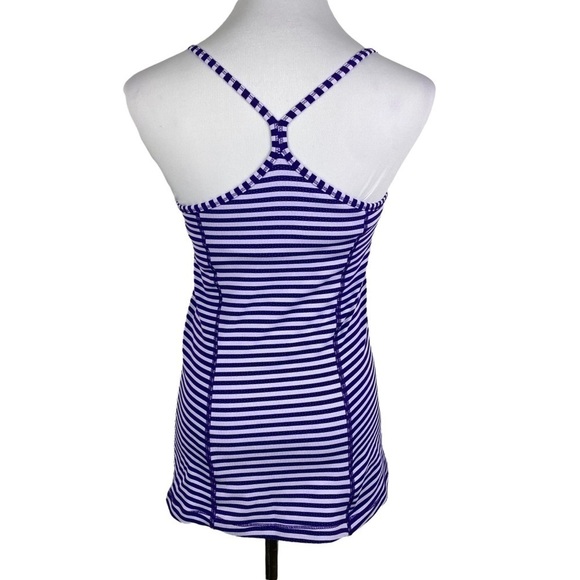 Nike‎ Dri-Fit Slim Fit Purple Striped Built-In Bra Athletic Tank Top Women's Med - Picture 2 of 12